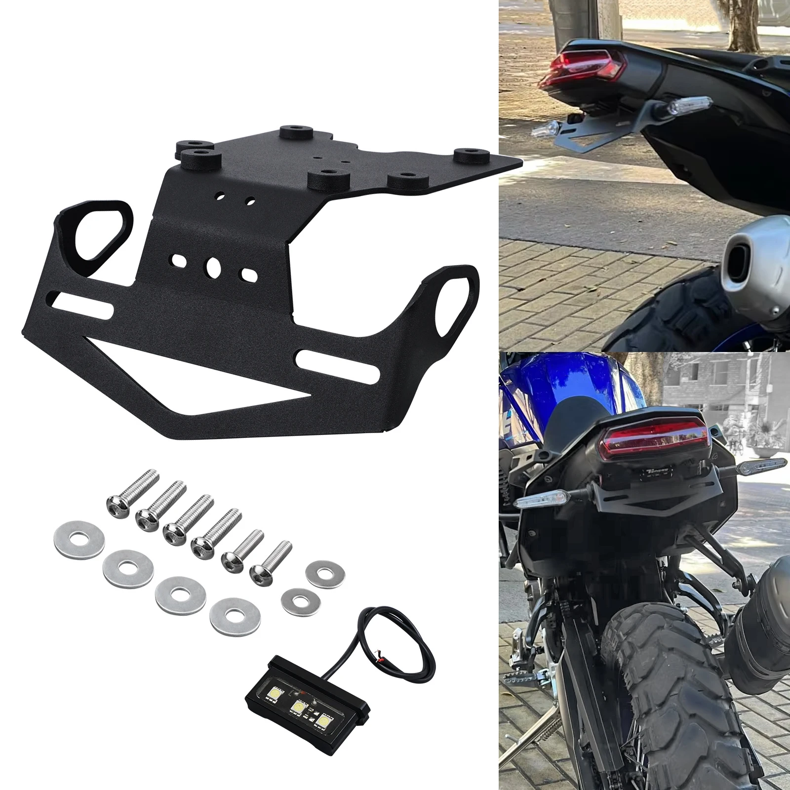 

Motorcycle LED Light License Plate Bracket Tail Tidy for Yamaha Tenere 700 XTZ700 Tenere700 T700 2019 2020 2021 2022 2023 2024