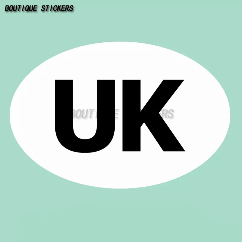 UK Oval Rear Car Sticker. Lorrys, Caravan - UK, Union Jack, EU, Europe