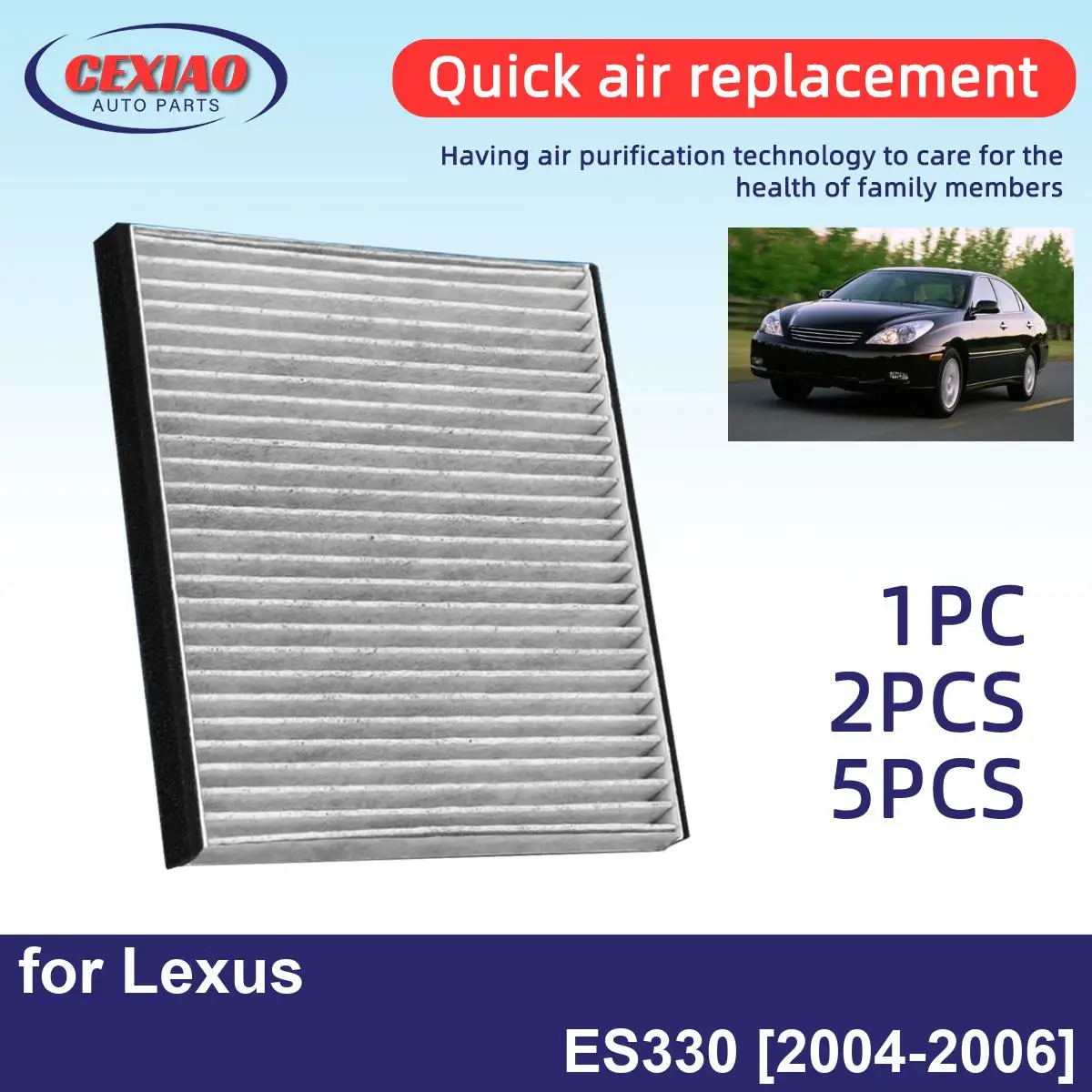 

1 шт., 2 шт., 5 шт., фильтр кондиционера Lexus ES330 2004-2006, высокоэффективный CF10132 87139-06030 87139-32010