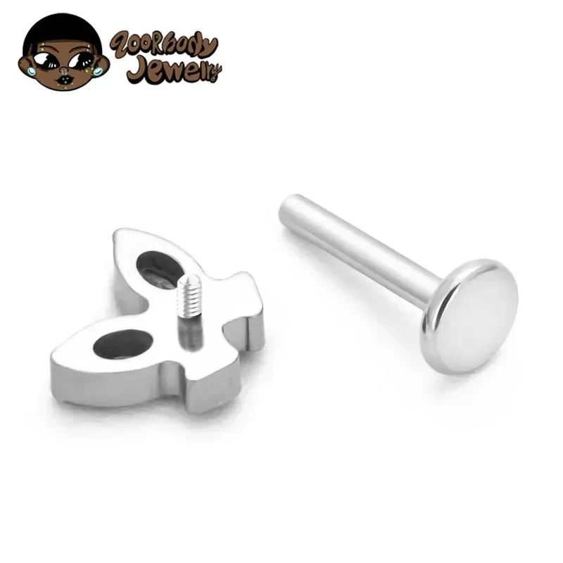 مجوهرات ثقب الجسم من التيتانيوم ، فراشة مثيرة ، خيط داخلي ، شفة ، أنف ، أذن ، غضروف ، زركون ، أنثى ، 16 جم ، 18 جم ، ASTM F136 ، 5A #3