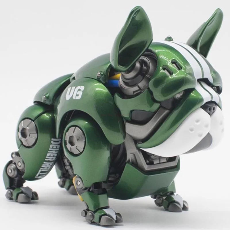 Transformation Robot Dog Action Figures Brinquedos para crianças e adultos, buldogue mecânico vermelho e verde, brinquedos modelo de coleção, presentes de aniversário