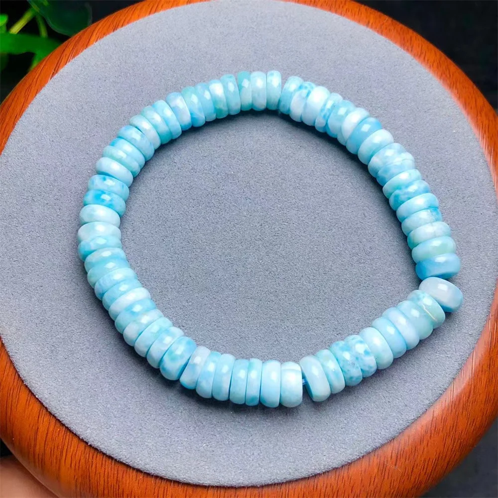 Natural Larimar Bracelet Crystal Reiki Healing High Quality Gemstone Fashion Jewelry Christmas Gift 7X3MM