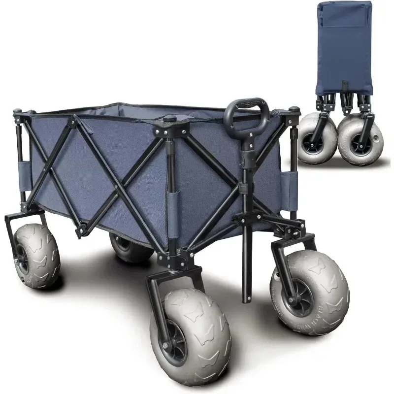

2025 electric wagon beach Outdoor Garden Wagon Camping Beach Cart With Balloon Wheels