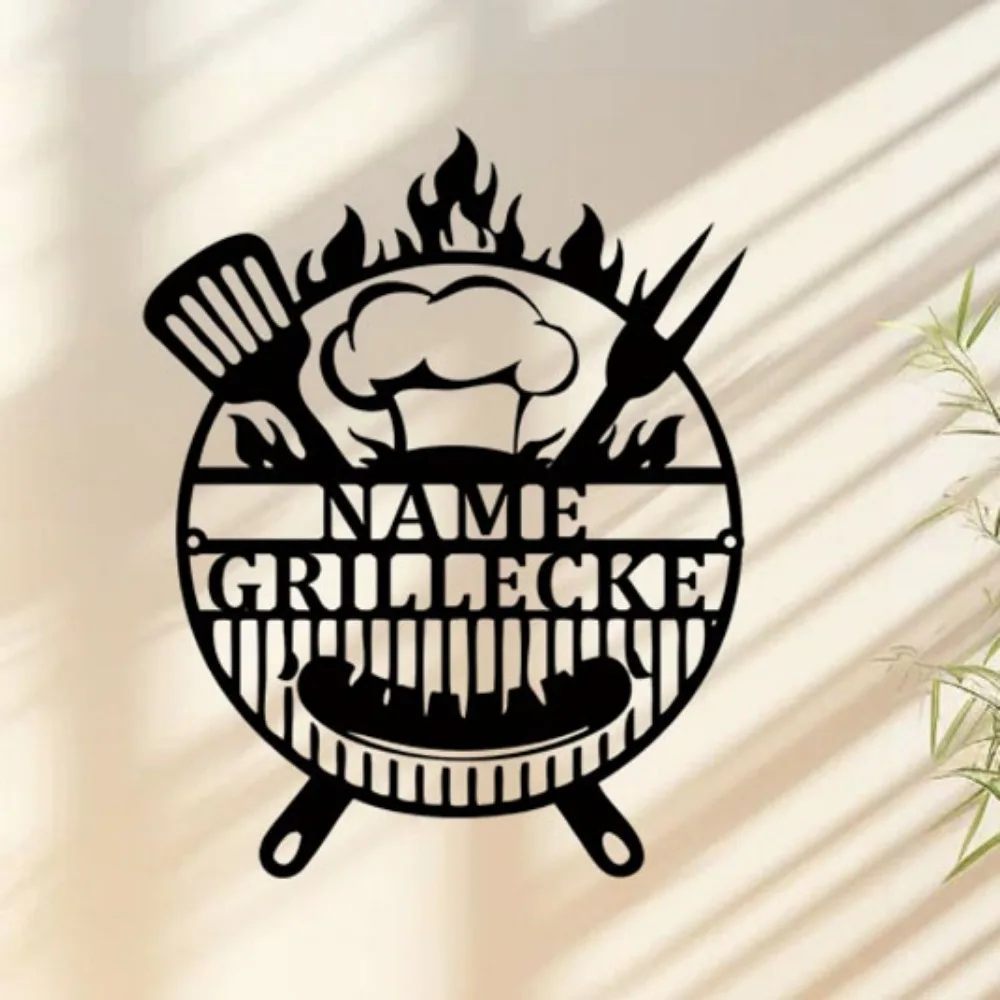 

Деревенский индивидуальный винтажный стиль, металлический знак для барбекю, гриль, настенный декор, идеально подходит для уличных кулинарных зон, добавления прикосновения домой