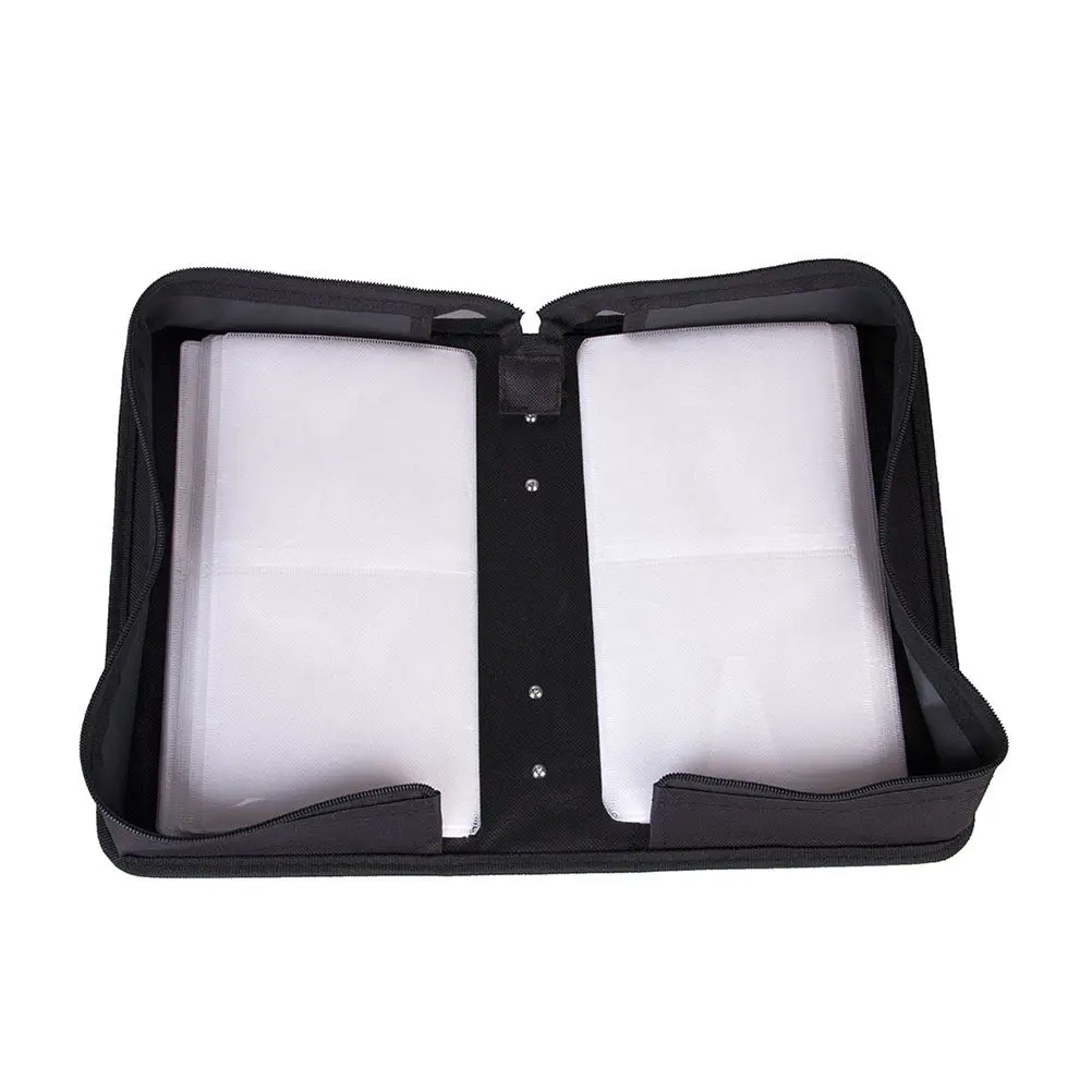 128Pcs Cd Bag Heavy Duty Zipper Closure Comfortable Handle Large Capacity Cd Storage Case for Discs Music Movies on The Go
