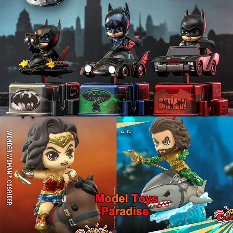 Hot Toys CosRider CSRD036-CSRD040 14-15cm Batman Wonder Woman Aquaman Super Hero Full Set Soldier Action Figure Collectible Toys