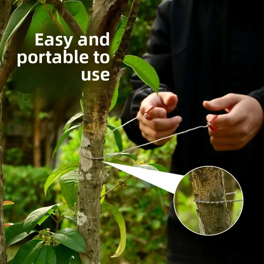 1/2PC Survival Hand Chain Wire Saw Rope Saw Emergency Rescue Tool with Rings for Camping Hiking Outdoor Wood Cutting