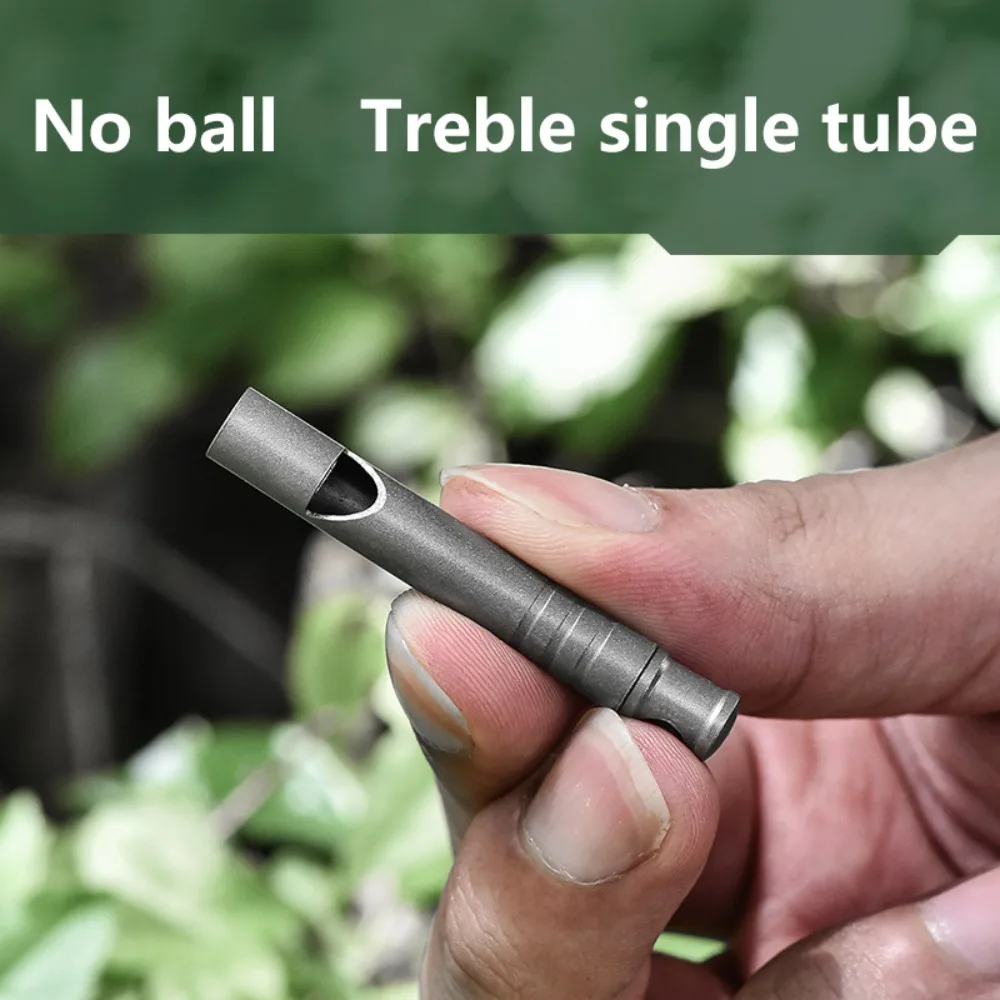 1 Pcs Titanium Alloy Survival Whistle 120 Decibels Compact And Lightweight Suitable For Hiking Camping And Survival Training