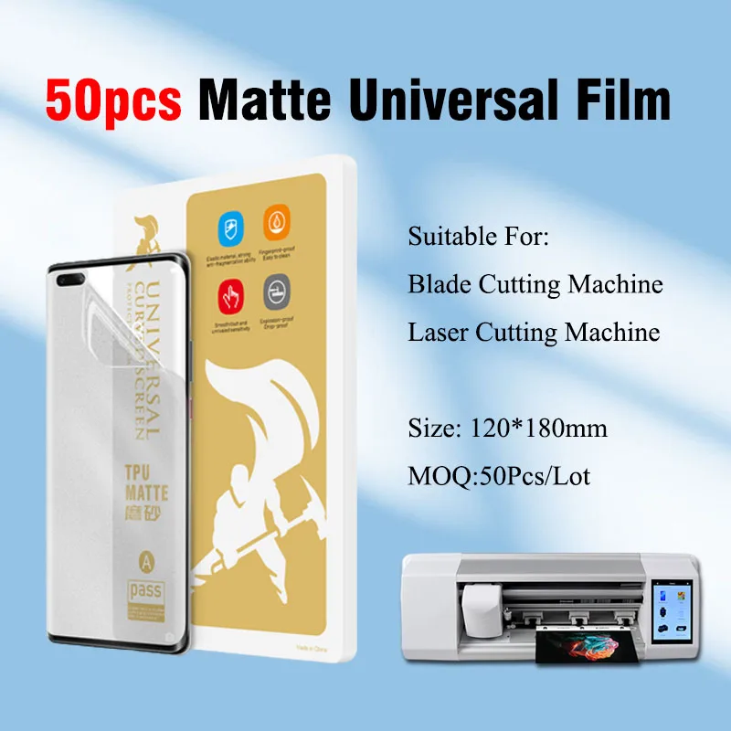 

50pcs Matte Screen Protector For Cutting Machine Universal Hydrogel Film For Cellphone Screen Protective Flexible Film TPU 8inch