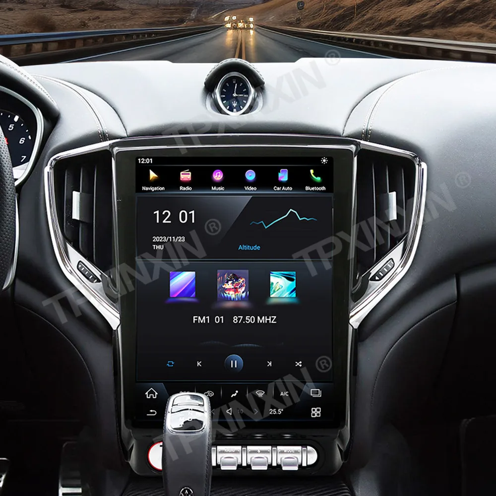 

12,1-дюймовый автомобильный радиоприемник на Android 13 для Maserati Geberit 2013-2019, мультимедийный проигрыватель, GPS-навигация, автомагнитола, CarPlay