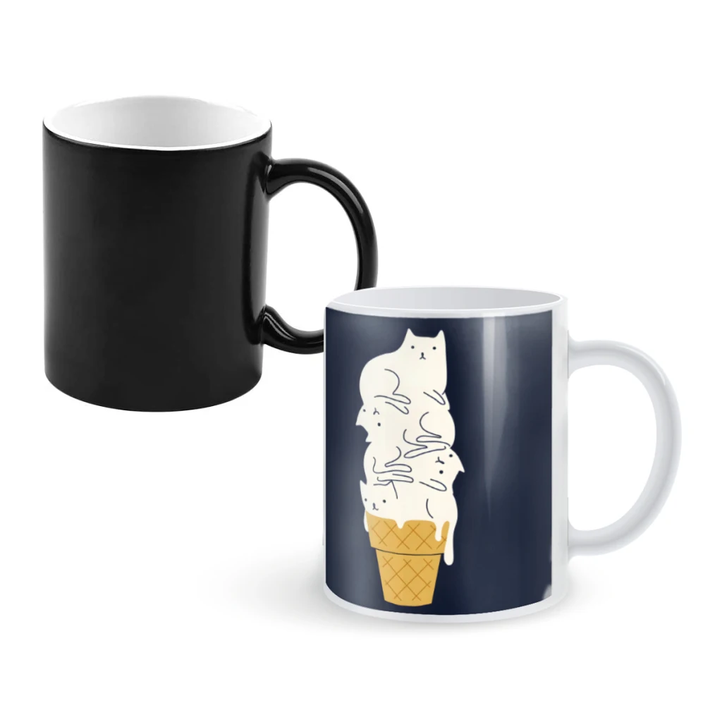 

MeowltingCoffee Mugs And Mug Creative Color Change Tea Cup Ceramic Milk Cups Novelty Gifts