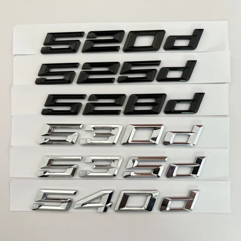 

Car 3D ABS Trunk Letters Logo Badge Emblem Decal Sticker For BMW 5 Series 520d 525d 528d 530d 535d 540d E39 E60 E61 F10 F11 G30