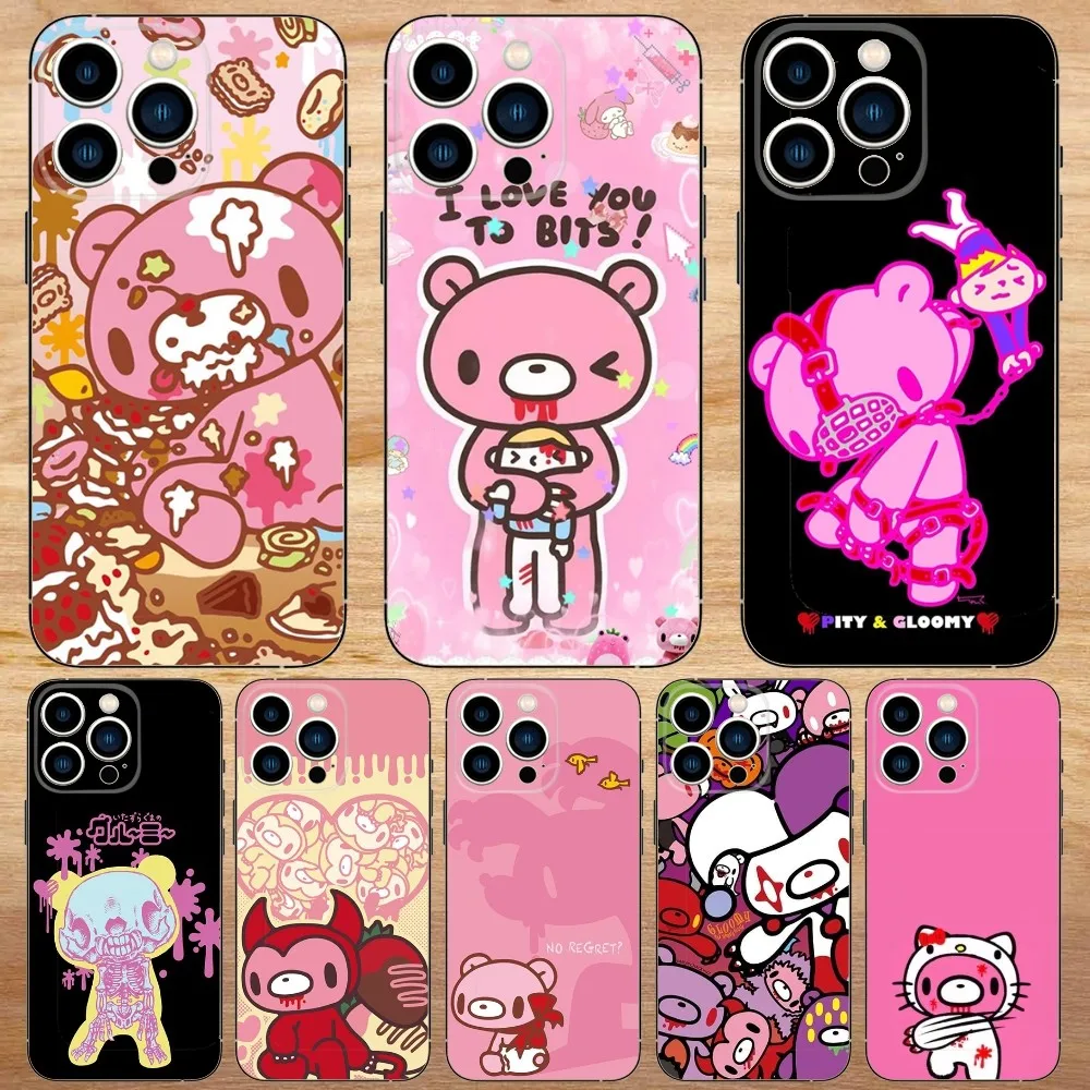 Gloomy Bear Cute Phone Case For iPhone15,14,13,12,11,Pro,Max,Plus,Mini,X,XS,XR,8,7,6,S,Plus,SE Soft Black Case