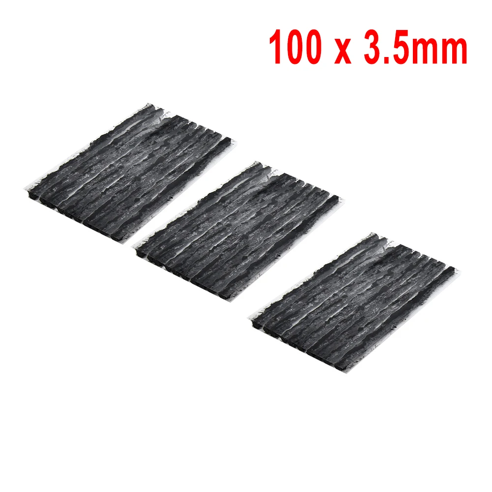 Tire Car Tyre Seal Strip Tubeless 0.1inch 3.5mm 50Pcs Black Puncture Recovery Rubber For Bike Motorcycle Practical