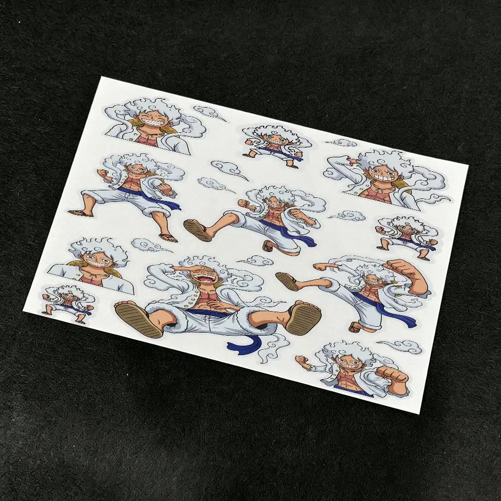 ONE PIECE Luffy Silver Vinyl Motorcycle Sticker Waterproof DlY Helemt Front Windshield Fuel Tank Scooter Vinyl Decal - view 4