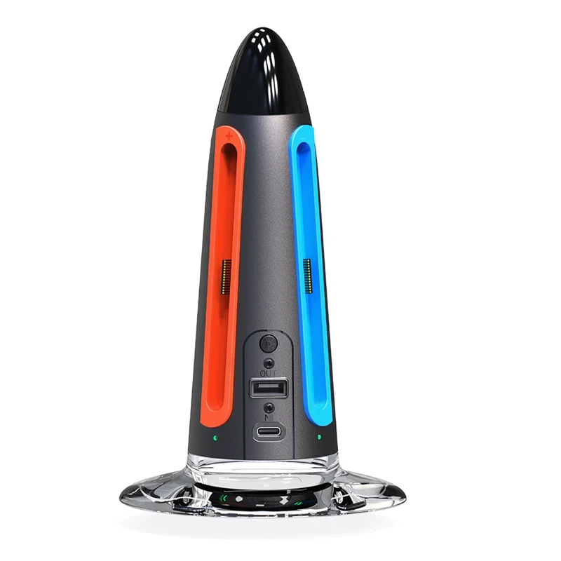 【인기 상품】스위치 2용 4 in 1 충전 거치대 (좌우 핸들 포함) 휴대용 원형 충전 거치대 RGB Li 포함