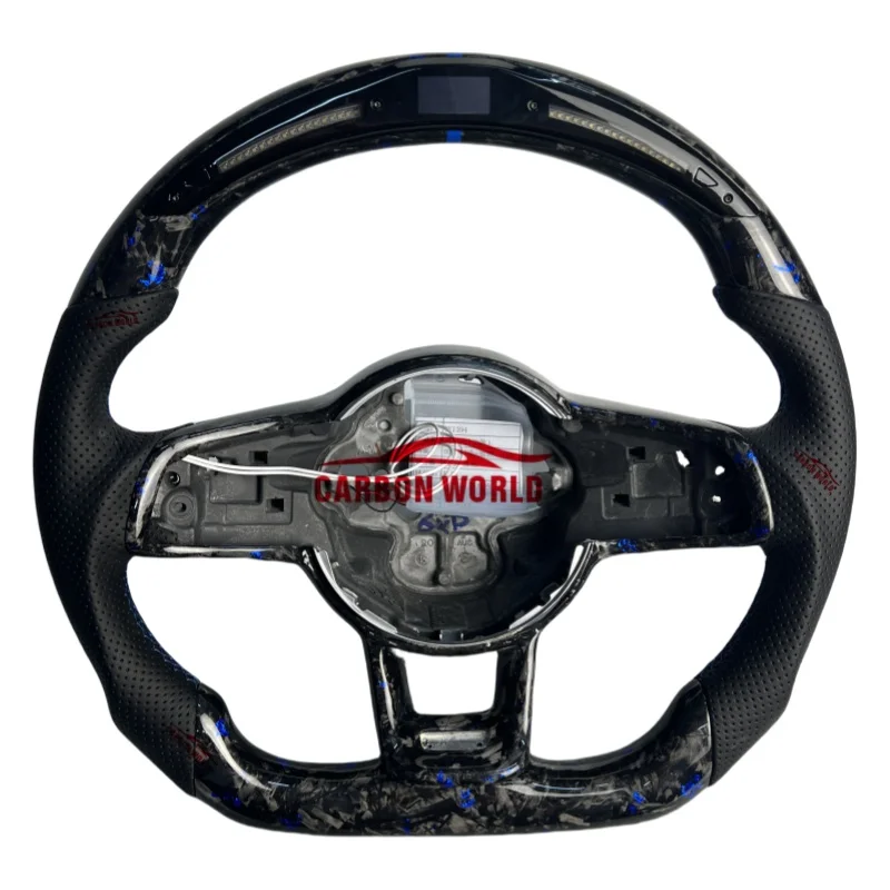 

Suitable for Volkswagen Golf MK7 MK7.5 MK6 MK5 MK4 GTI Polo GTS GTD GTE R Passat R-Line Forged Carbon Fiber LED Steering Wheel
