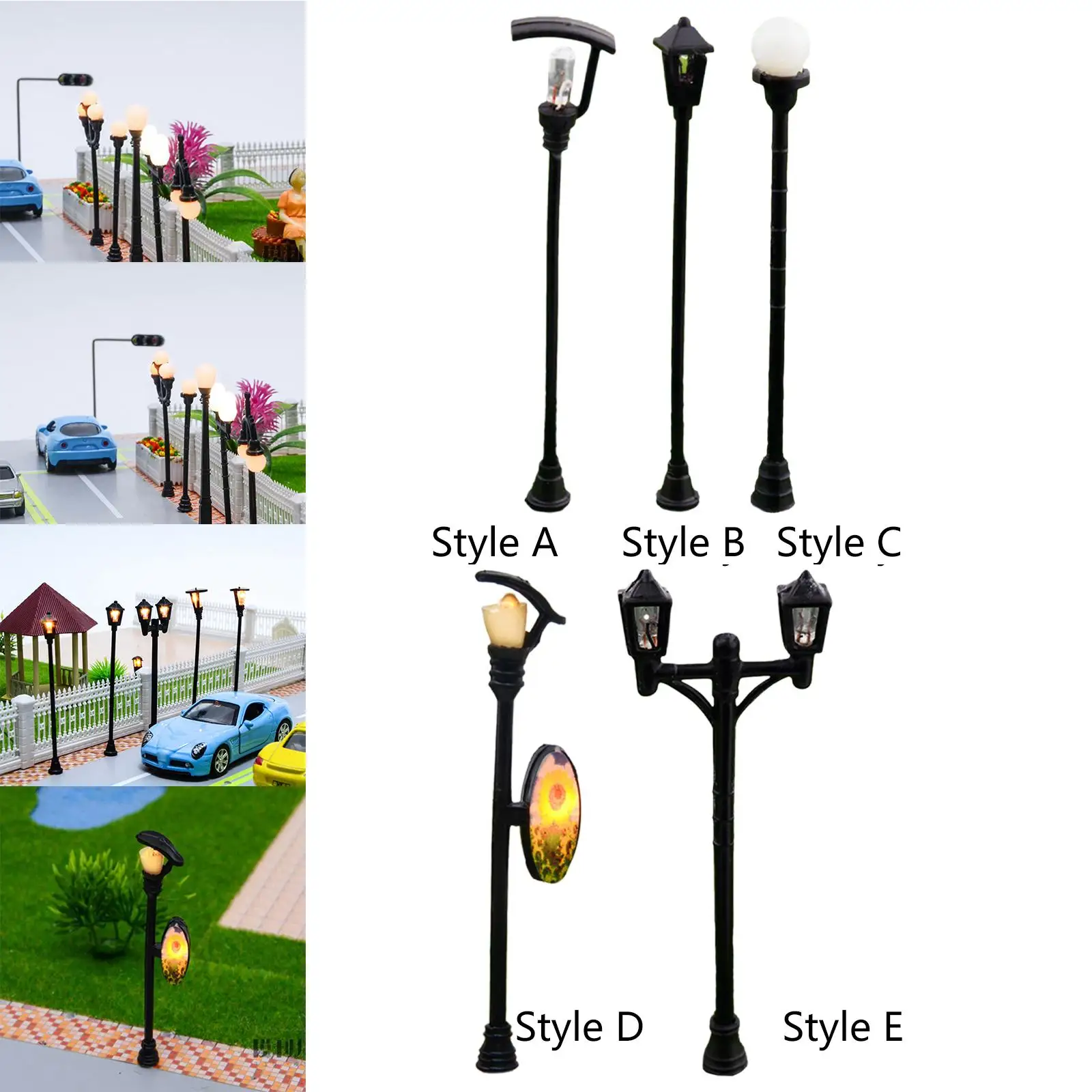 20x 1/100 Train Post Lamps Fairy Garden Accessories Dollhouse Decoration