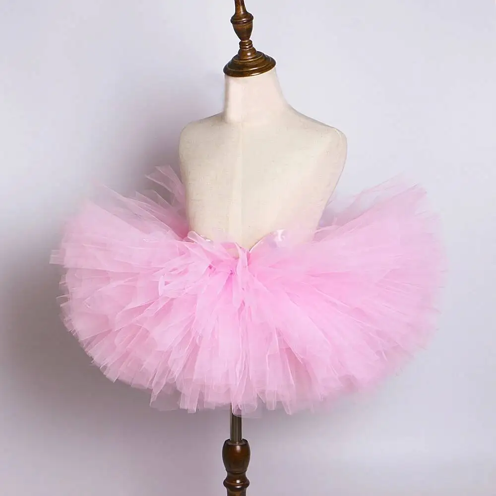 Pink Polka Dot Bow Mouse Tutu Skirt for Baby Girls Fluffy Ballet Tutus Set for Birthday Party Outfit Kids Cartoon Mouse Costume