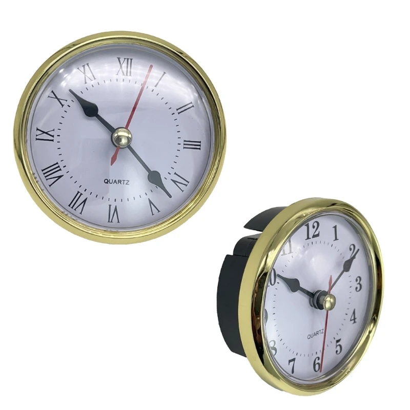 3-1/8Inch(80mm) Clock Insert Roman Numeral Round Watch Insert Gold/Silver Trim Perfect for Decorating and Gifting