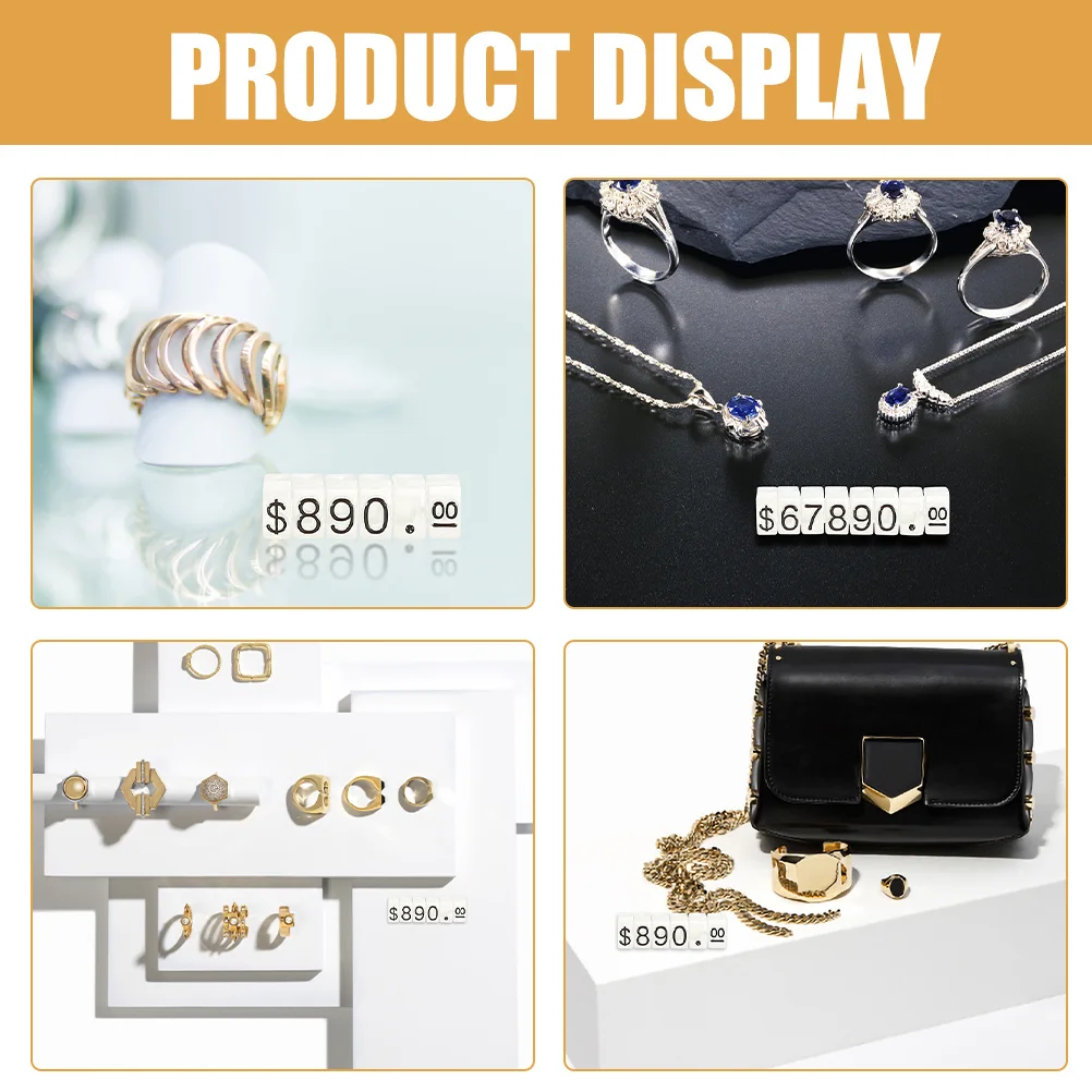 

15pcs Price Display Cubes Smooth Edges Adjustable For Jewelry Pricing Tags Retail Counter Display Stands