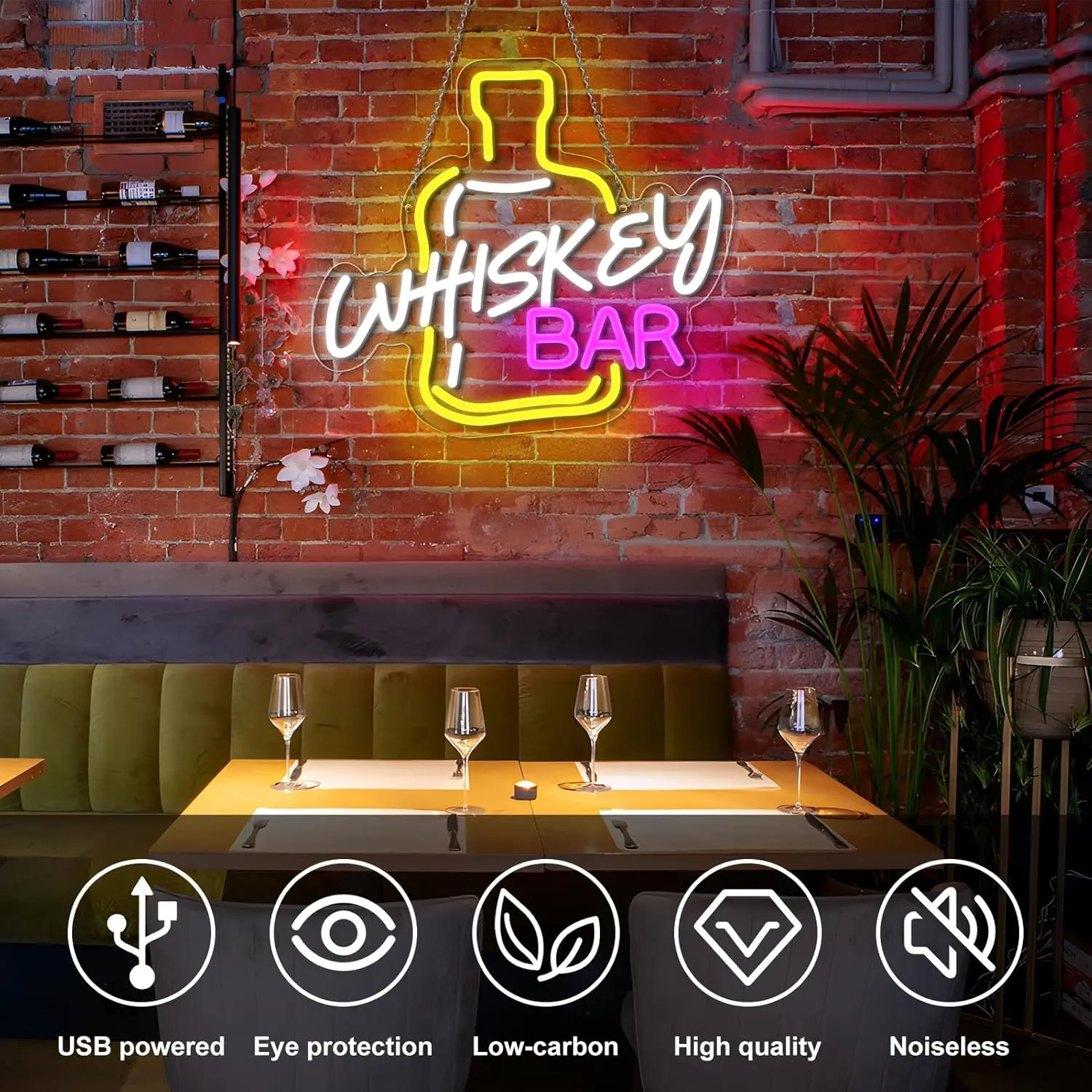 ويسكي بار النيون تسجيل عكس الضوء ضوء النيون تسجيل ل جدار ديكور USB بالطاقة LED تضيء تسجيل للمنزل البيرة مقهى نادي حفلة هدية #5