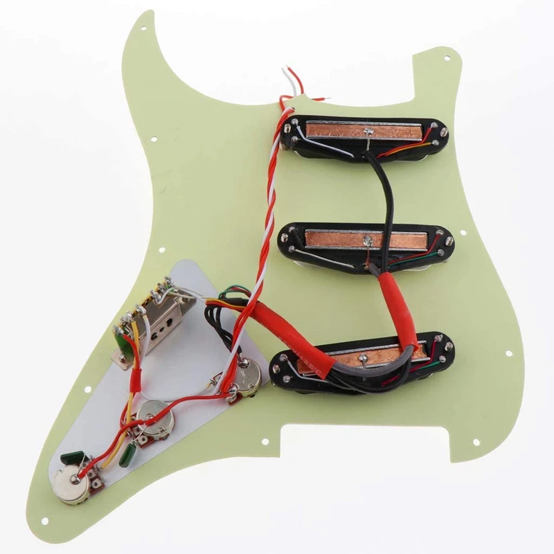 SSS 11 Hole Strat Electric Guitar Loaded Pickguard Prewired Scratch Plate with 3 Dual Rail Humbucker Pickup Retail