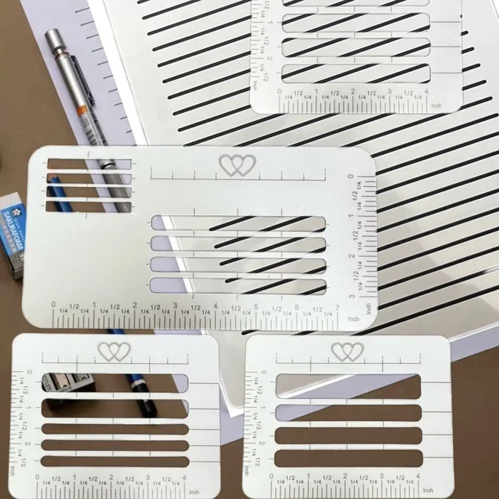 Regla de plantillas DIY para escritura de precisión, guía multiusos, plantilla de sobre, creatividad, plantilla de caligrafía transparente duradera, 4/6 Uds.