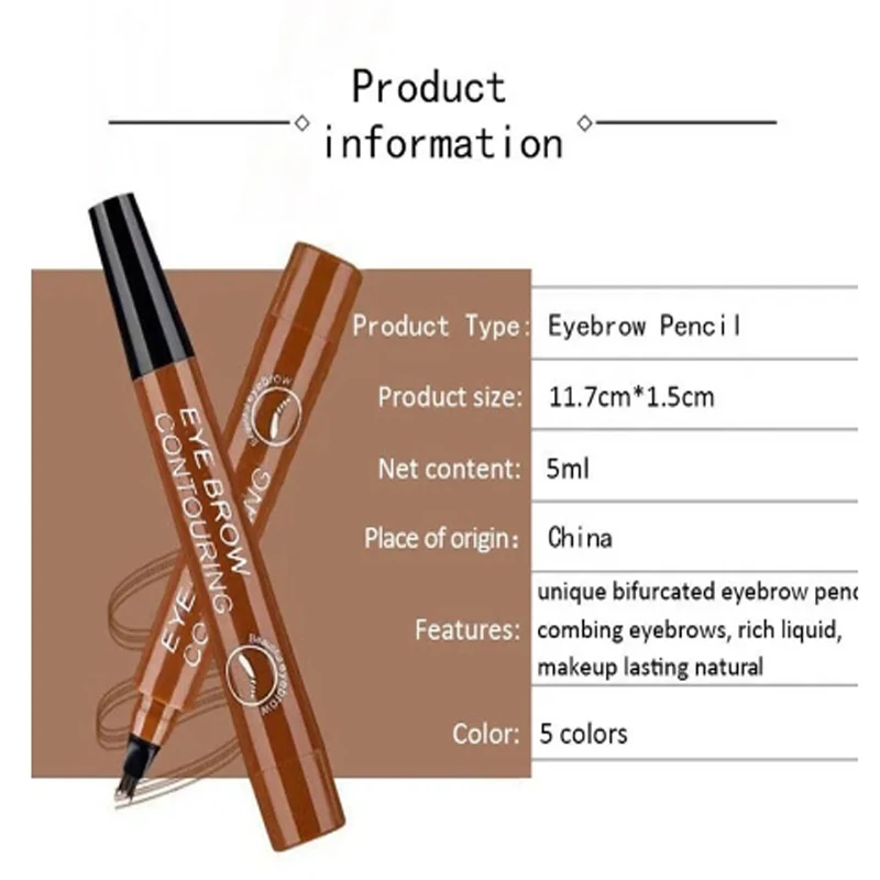 4 Point Eyebrow Pencil Maquillajes Para Mujer Waterproof Liquid Eyebrow Pen Makeup Long Lasting Makeup Microblade Brow Pencil