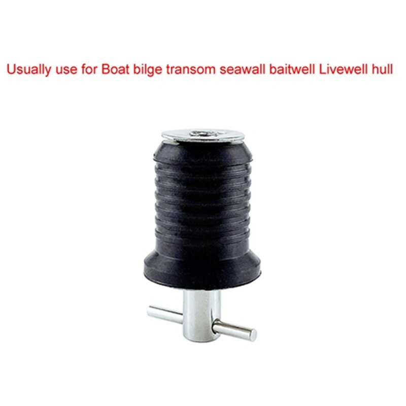 T-Handle Drain Plug Twist Marine Drain Plug Rubber Plug With Brass Handle Marine Fittings, 34X28mm Easy Install