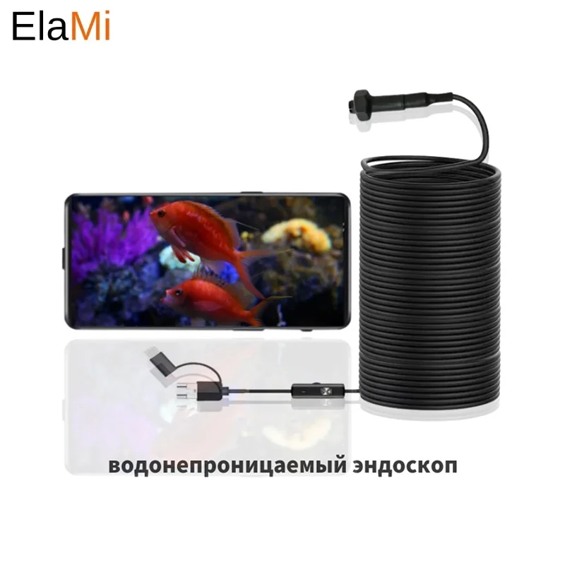 

Winter Ice Fishing Tool 8.0mm 10m/15m/20m/30m Endoscope Camera Industrial Borescope IP68 720P 8 LED For Android Smartphone