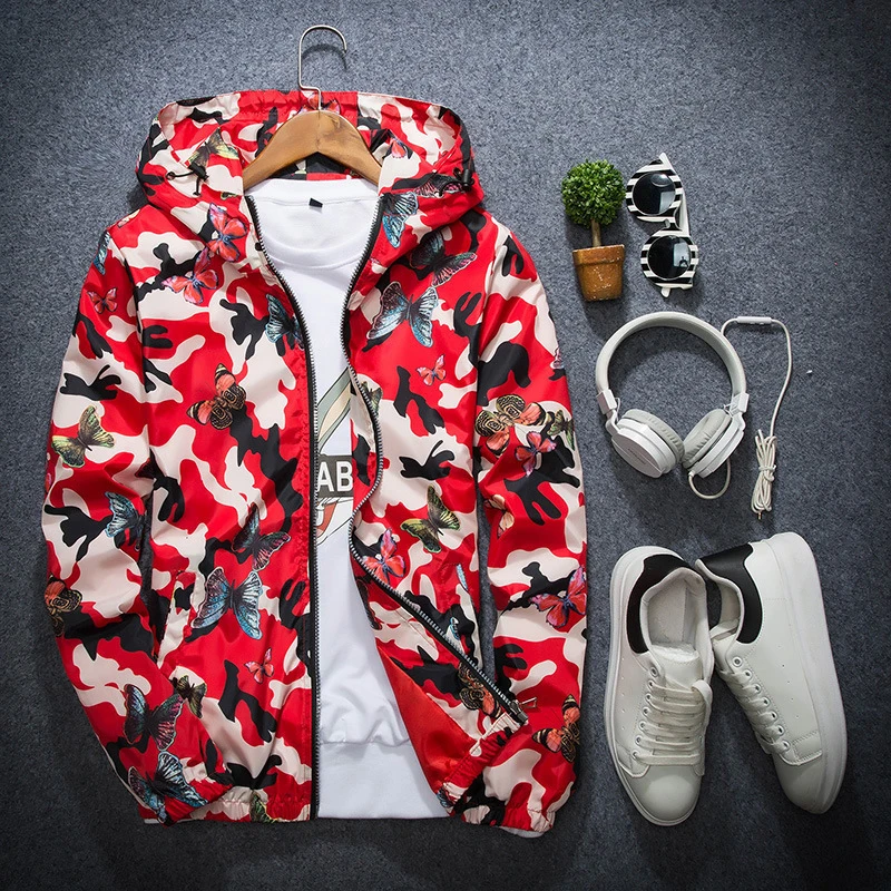 Autumn Men's Bomber Jackets Fashion Men Hip Hop Streetwear Zipper Hooded Coats Men Sports Breathable Windbreaker Aviator Jacket