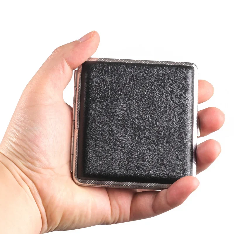 

New Woman Cigarette Case Box Leather High Quality Metal Frame Pouch Container Portable Box-Up To 20 Cigarettes Volume Best Gift