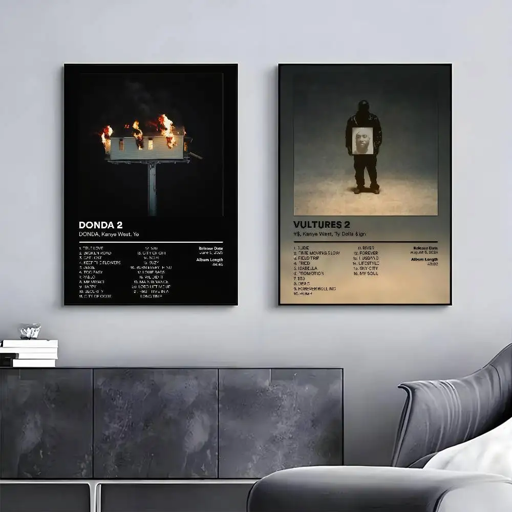 Rapper Hip Hop Pop Singer K-Kanye West Poster HD Sticky Wall Art Printing Waterproof Home Living Bed Room Bar Aesthetic Decor - view 3