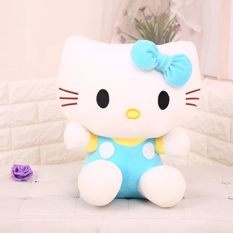 Juguete de peluche de Hello Kitty, muñeco de peluche Sanrio Kawaii, animales de peluche, cojín suave lindo, almohada para sofá, decoración del