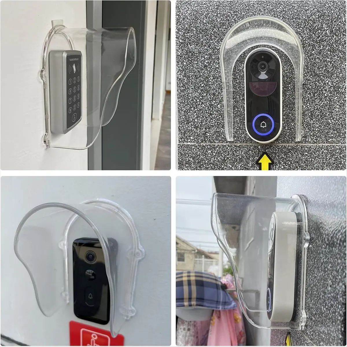 

(A32M) Doorbell Rain Cover, Ring Doorbell Cover Waterproof Protector Access for Door Access/Garage Door Opener Transparent
