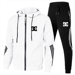 Men's Sets Jacket Casual Sportswear Suit Men's Hoodie and Trousers Two-piece Zippered Hooded Sweatshirt Sweatpants Men's Suit