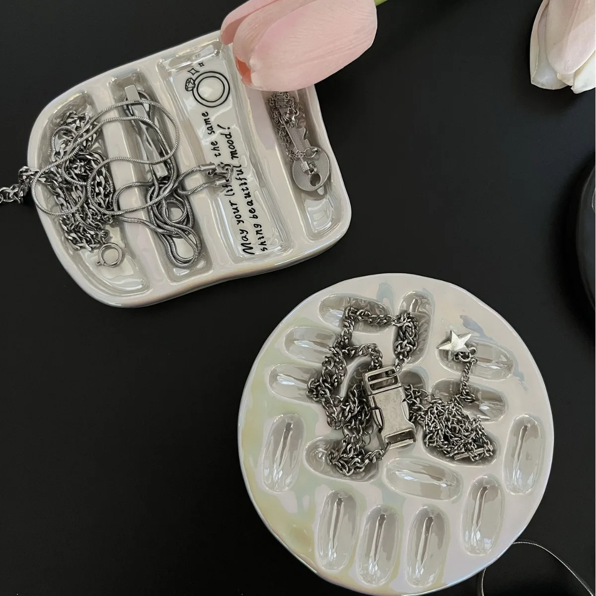 

Ins-style European exquisite high-end ceramic jewelry box, Nordic premium ring box and small trinket storage box