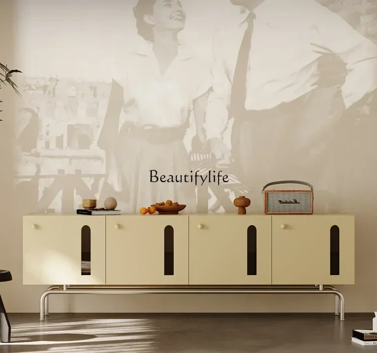 

LModern Simple TV Cabinet Light Luxury High-Grade French Cream Style Locker