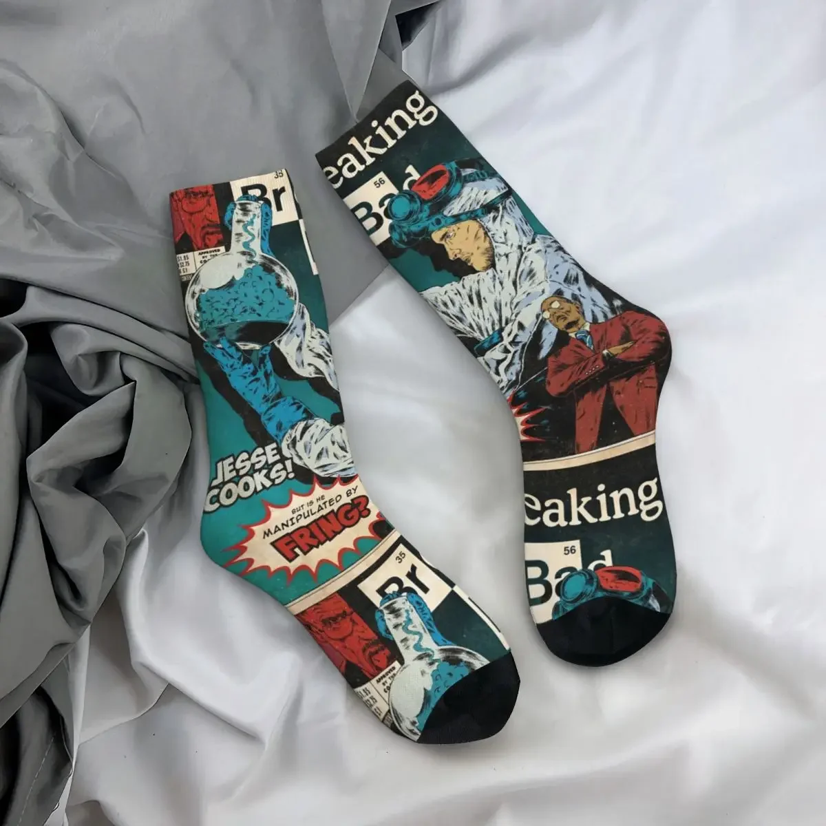 Autumn Winter Funny Unisex Breaking Bad Socks Breathable Novelty Street Style Crazy Basketball Socks image 3