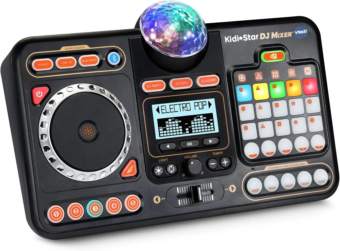 

Portable DJ Mixer for Kids with Lights and Sound Effects