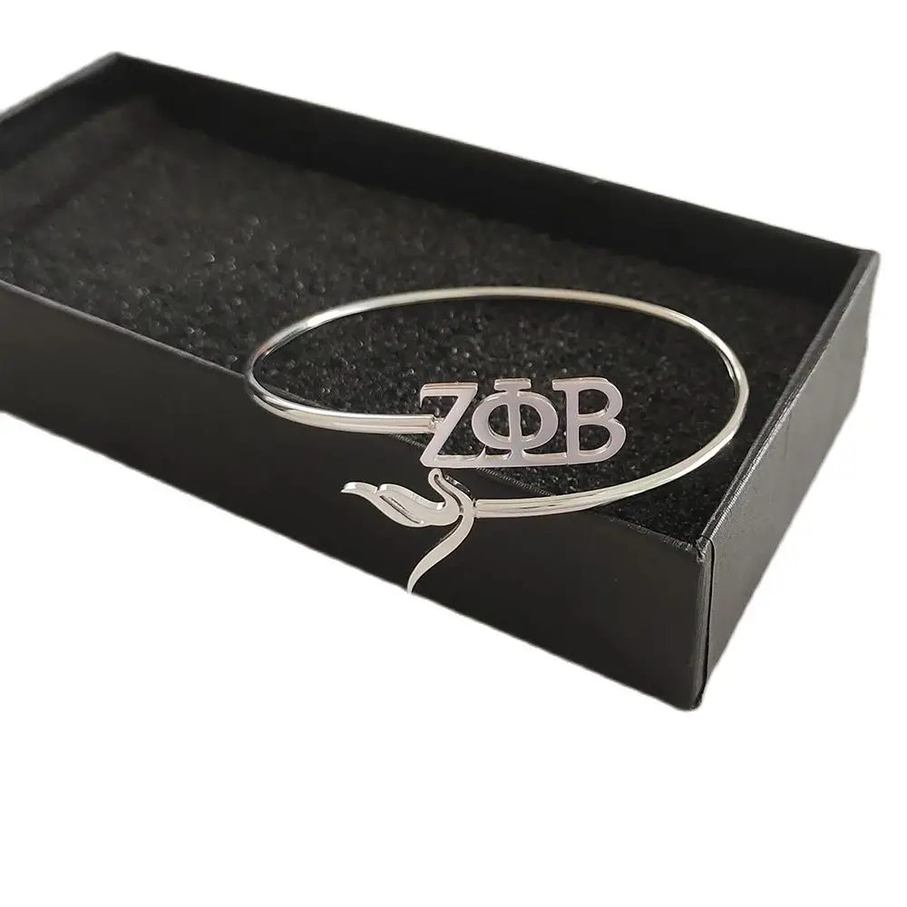 Zeta Phi Beta Greek Letter Dove shaped Stainless Steel Bracelet