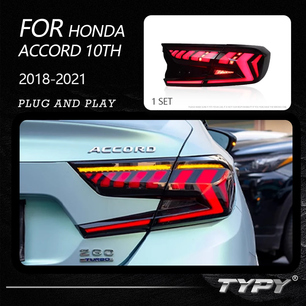 TYPY Dynamic Turn Signal Tail Lamp Auto Accessories Upgrade Modified New LED For Honda Accord 10th 2018-2021 Taillights