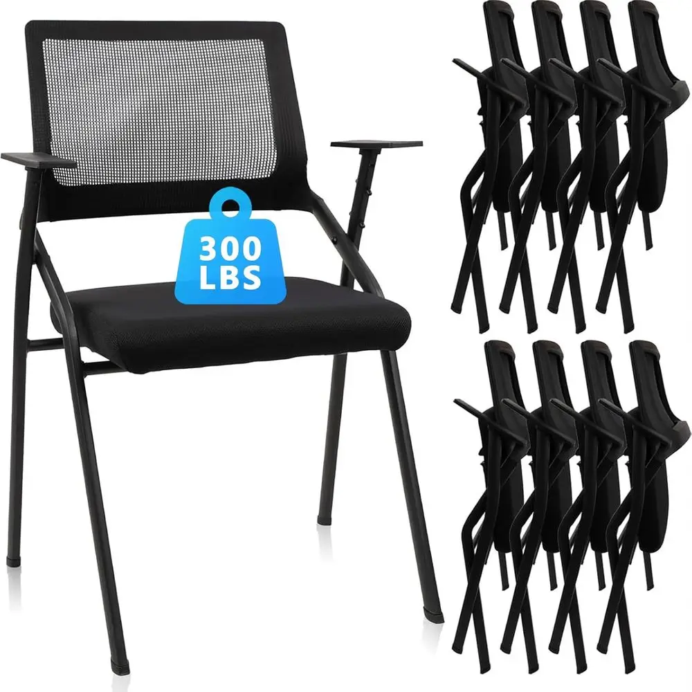 

Эргономичные офисные стулья с поясничной опорой и мягкими сиденьями, складные, для конференц-залов, школ и зон ожидания - черные