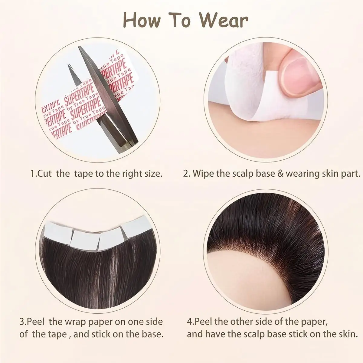 Straight Real Hair Forehead Patch Topper