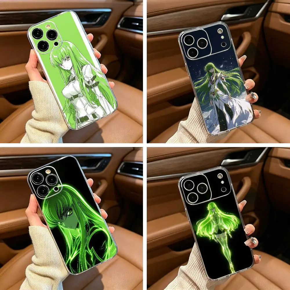 

L-Lelouch of the Rebellion-C.C Phone Case For iPhone17,16,15,14,13,12,11 ,Pro Max, Plus Soft Silicone Transparent Cover