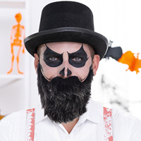 Funny Set Brown Dye for Men Game Fake Amish Costumes Adult Black Pirate Beard Costume Facial Hair Prop Halloween Realistic