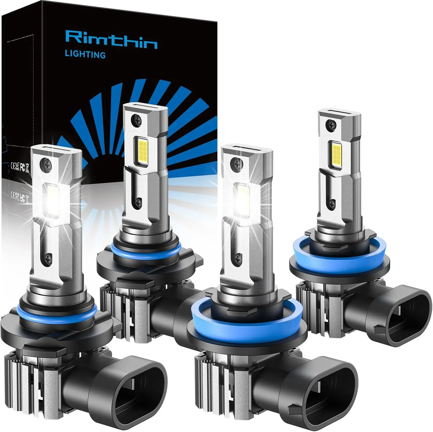 

9005/HB3 H11/H8/H9/H16 LED Bulbs Combo, 120W 32000LM Super Bright 6000K Cool White Fog Lights, IP67 Waterproof, Pack of 4