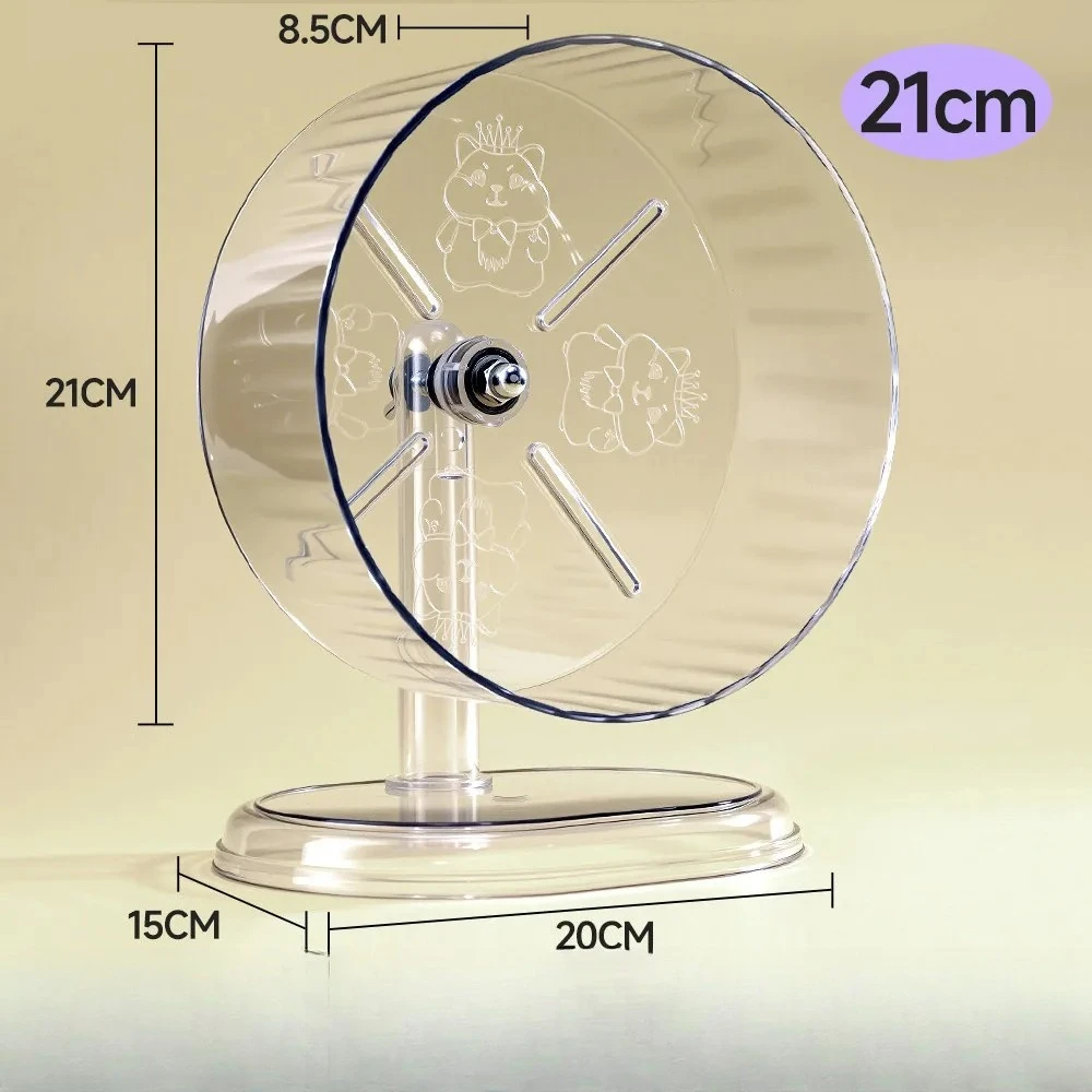 Geräuschloses Transparentes Hamster-Laufrad mit Bedrucktem Design Kleintierzubehör Geeignet für Zwergratten und Andere Haustiere – Detail 6