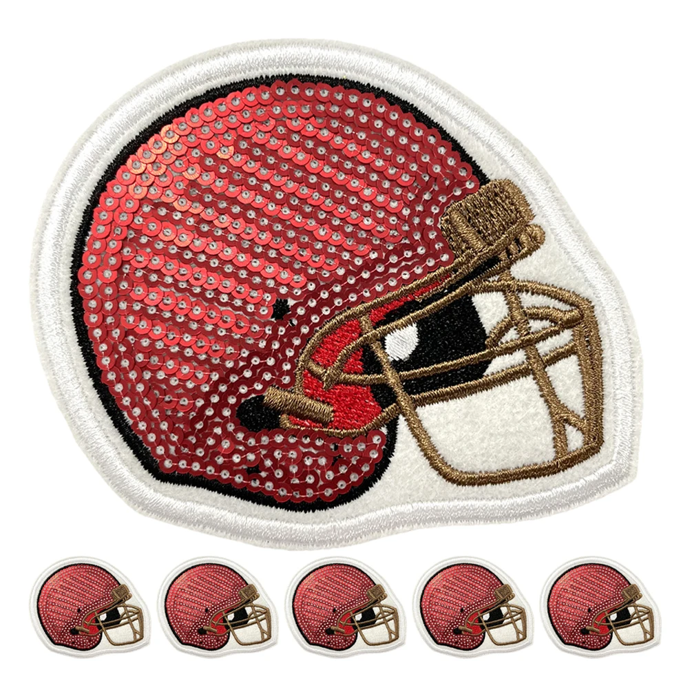 

6pcs Football Embroidered Patches Iron On Fade Resistant Sports Appliques For Diy Clothing Hats Backpacks Patches Iron On